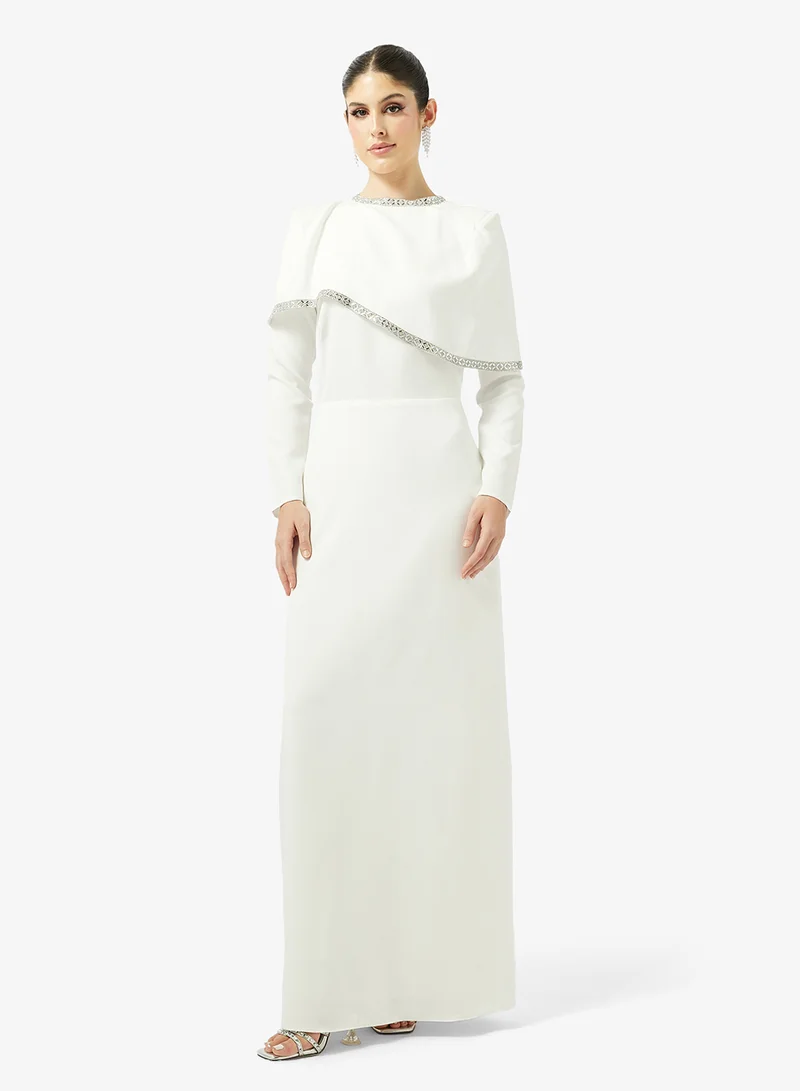 Cocktail Dress With Embellished Cape